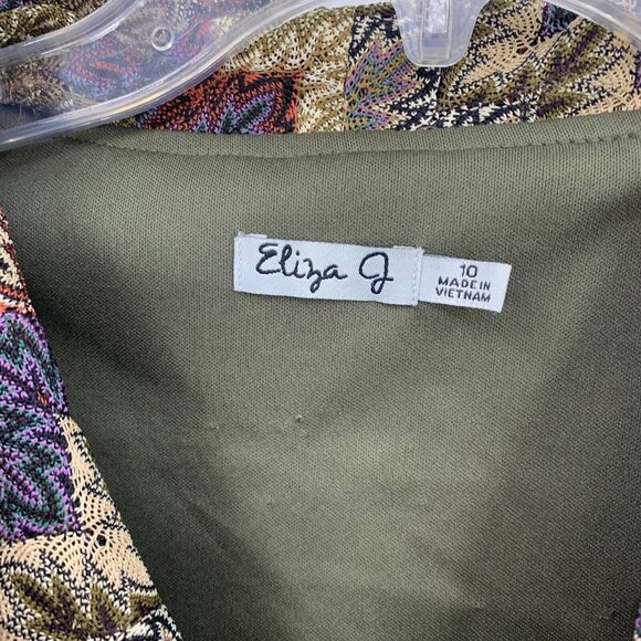 Eliza J Chevron Cowl Neck Dress Earthy Neutral Knit Fully Lined NWOT Womens 10 - Picture 3 of 4